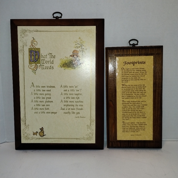 Vtg Holly Hobbie Wood Plaque What The World Needs American Greeting & Footprints - Picture 1 of 16